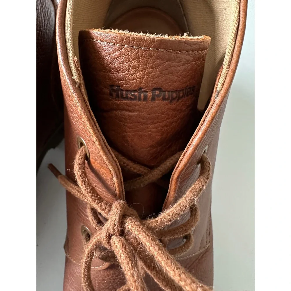 Hush Puppies Men Brown Leather Chukka Boots Bounce HM02154-211 Size 12